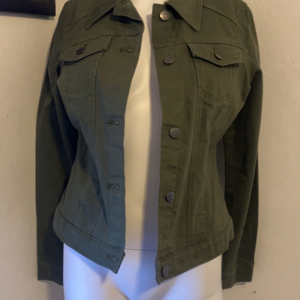 Riders by Lee Olive Green Button-Up Jean Jacket